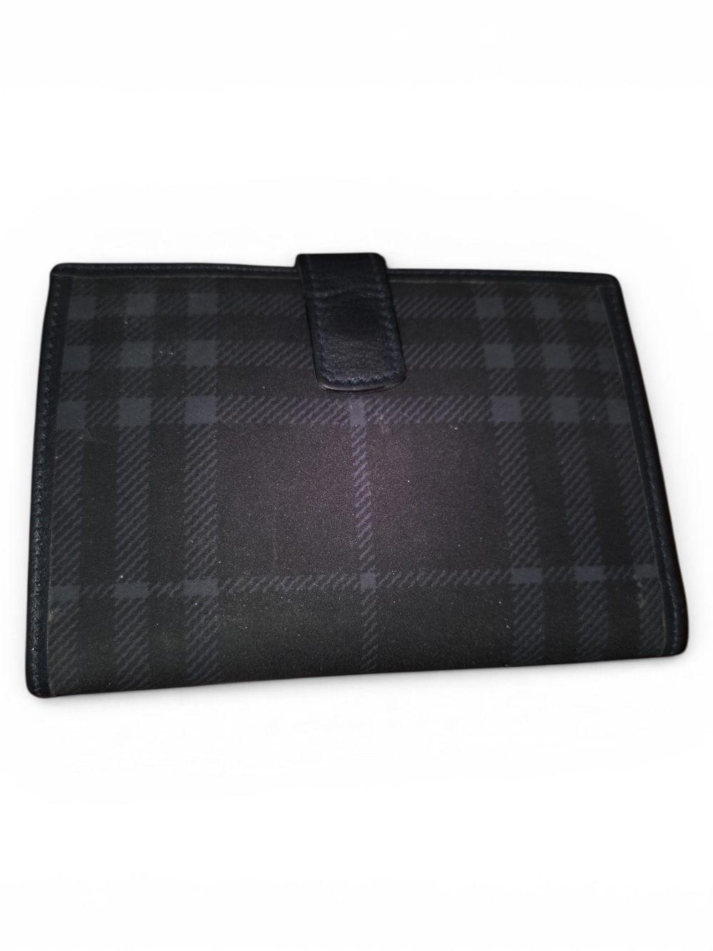 Burberry Black And Gray Plaid Foldover Wallet - Picture 8 of 9